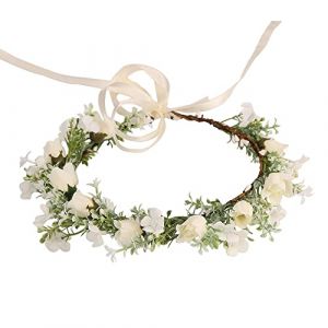 Tucireat Couronne de Fleurs Couronne Demoiselle D'honneur Couronne de Fleurs Mariage Floral Couronne Bandeaux Mariage Floral Bandeau Couronne Fleur Couronne de Fleurs Bandeau pour Cheveux pour Party (Tucireat, neuf)