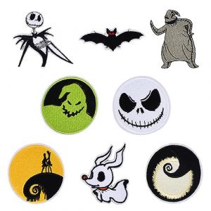 Volumoon 8pcs Écussons Brodés à Thermocoller, Patch à Repasser Vetement, Autocollant de Patch, Ecusson Thermocollant Enfant, Ecusson a Coudre pour Halloween Vêtements Veste Chapeau Sac à Dos Jean (BIG NAME LIMITED, neuf)