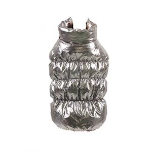 GUOCU Manteau Imperm&eacute;able pour Chien,Veste de Gilet Chaude,d'hiver Rembourr&eacute; Matelass&eacute; Doudoune pour Petit Moyen Grand Chiens Chat,V&ecirc;tements D'ext&eacute;rieur pour Animaux de Compagnie ArgentB M (GuoCu, neuf)