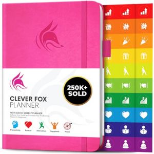 Planificateur Clever Fox - Agenda Personnel pour Booster Productivit&eacute;, Motivation, Attention, Bonheur de Vie, Succ&egrave;s et Atteindre vos Objectifs &ndash; Journal du Quotidien et Hebdomadaire - Rose (SVD COM, neuf)