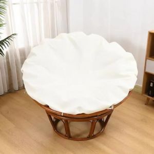 Housse de coussin Papasan, housse de coussin de chaise Papasan résistante à l'eau, housses de chaise Papasan faciles à nettoyer avec fermeture éclair en intérieur et en extérieur 120cm/47in white (Yang Gang Xin Mao, neuf)