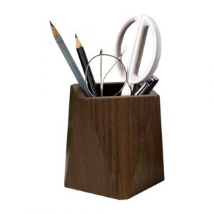 Sixfolo Porte Stylo en Bois de Noyer Pot à Crayons de Bureau élégant Porte-Crayons en Bois Organisateur de Crayon pour Bureau,Fournitures Scolaires,Pinceaux de Maquillage (Rhombique) (Manying, neuf)