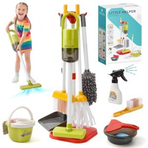 LTFIOON 14pcs Kit de Nettoyage pour Enfants, Aspirateur Enfant Qui Aspire Vraiment, Menage Enfant Aspirateur Enfants Joue, Jouets de Rôle pour Le Nettoyage Domestique à Partir de 3 Ans (LTFCash-EU, neuf)