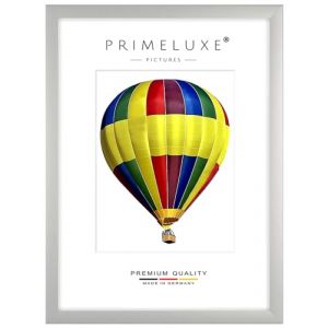 PrimeLuxe Cadre photo en bois 21 x 27 cm (Dimension de l'image) en Argent&eacute;-mat | Couleur et taille s&eacute;lectionnables | pour affiches | Puzzle | collage de photos (E-Commerce DELUXE, neuf)