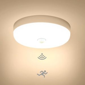 Plafonnier LED Detecteur de Mouvement 15W, Lampe Plafond avec Capteur Intérieur, IP56 Luminaire Plafonnier Automatique, pour Hublot, Couloir et Cave, 220V Motion Sensor Rond Ceiling Lights Indoor (Combuh, neuf)