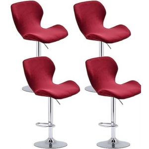 Housse Tabouret de Bar en Velours/Incurvé Lot de 2/4/6 Extensible Couvre de Tabouret de Bar de pub Couverture de Tabouret Haute Housse Chaise de Salle a Manger Couvre Protecion De Chaise ( Color : #19 (Lausit Zenr, neuf)