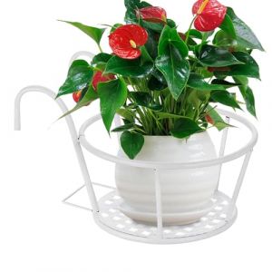Support de Pot de Fleur Suspendu, Support Jardiniere Balcon Rond, Pot de Fleur Suspendu en Métal, Fer Rond Crochet Pot Fleur, Rond Paniers de Jardinière, pour La Maison, Balcon, Jardin, Balustrade (chuifan, neuf)
