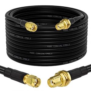 Superbat C&acirc;ble Rallonge Antenne WIFI SMA 10m M&acirc;le vers Femelle C&acirc;ble RG8X 50Ohm pour Mesure SWR, Analyseur de Spectre, Amplificateur &agrave; Faible Bruit LNA, Dongle RTL SDR, R&eacute;cepteur ADS-B(1 pi&egrave;ce) (Wlaniot, neuf)