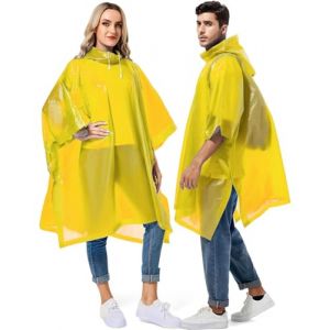 GUKOY Poncho de Pluie, 2 Pièces Manteau de Pluie pour Femmes Hommes Cape de Pluie Eva Veste de Pluie pour Randonnée pédestre Cyclisme Camping Voyages (LouER Store, neuf)