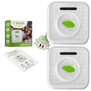 ISOTRONIC® Prise insectifuge Contre Les Punaises de lit et Les Acariens, alimenté par Batterie. Prise Anti-acariens à Ultrason Contre Insectes, et Les Punaises de lit, 2 pièces (Internetz24, neuf)