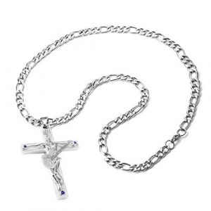 AFSTALR Johnny Hallyday - Pendentif Collier Chaîne Croix Johnny Guitare Rocker Métal Acier Inoxydable Argenté - Bijoux JH (AFSTALR, neuf)