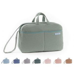 mi bollito Crossbody Sac de maternité pour poussette et hôpital Sac de rangement pratique et élégant de grande capacité Produit fabriqué en Espagne, vert menthe, Taille unique (Mi Bollito, neuf)