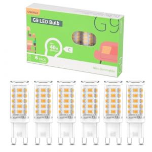 CHEERBEE Ampoule G9 LED 3W Blanc Chaud 2700K (Lot de 6), &eacute;quivalente &agrave; 40W Halog&egrave;ne, 480LM Classe &Eacute;nerg&eacute;tique C, Sans Scintillement, Non Dimmable, Id&eacute;ale pour Cuisine, Salle de Bain et Bureau. (Jovbee, neuf)