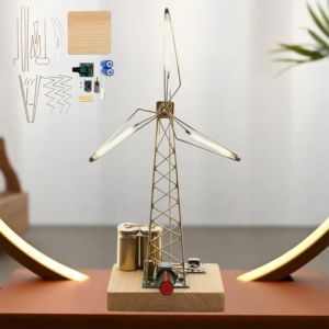 G&eacute;n&eacute;rique Rotating Windmill Night Light,DIY Rotating Copper Wire Windmill Night Light Kit,Desktop Mechanical Art Lamp with Motorized Spinning Blades,Industrial Metal Sculpture Decor Gift (MEINVshangmao, neuf)