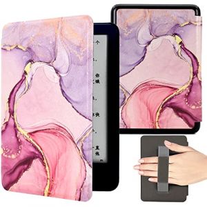 KEROM &Eacute;tui pour Kindle Paperwhite 6,8" (11e G&eacute;n&eacute;ration, 2021) et Kindle Paperwhite Signature Edition, Coque &Eacute;tui de Protection en Cuir avec Dragonne et Fonction de Veille/R&eacute;veil Automatique, Marbre (Babyky, neuf)