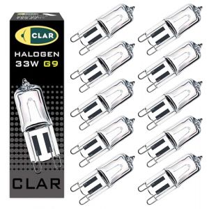 CLAR - Ampoule Halog&egrave;ne G9 33W pour Four, Lampadaire Halog&egrave;ne, Lampe 33W (Pack 10) (CLAR ILUMINACI&Oacute;N, neuf)