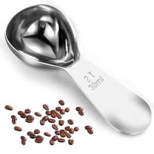 Hshenjhu Cuill&egrave;re Doseuse &agrave; Caf&eacute;, 30ml Cuill&egrave;re Doseuse Caf&eacute;, Cuill&egrave;res &agrave; Sucre en Acier Inoxydable Courtes Manche Cuill&egrave;res &agrave; Mesurer, pour Mesurer Lait en Poudre, Sucre en Poudre, Lait (Argent&eacute;) (DANSHUI, neuf)