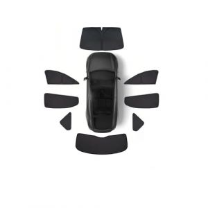 Pare Soleils Int&eacute;rieur Pare-Soleil pour Tesla pour Model Y Juniper 2025 Pare-Soleil Vitres Lat&eacute;rales Avant Et Arri&egrave;re Pare-Brise Accessoires D'int&eacute;rieur Pare-Soleil de Voiture(My 2025 8PCS Black) (TINGZHITINGBHSH, neuf)