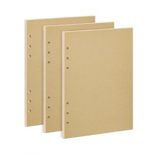 135 Feuilles Volantes Kraft A5 - Papier 100g/m² 100% Recyclé - Recharge 6 Anneaux pour Cahier Vintage, Art Journal, Filofax (rongrongsm, neuf)