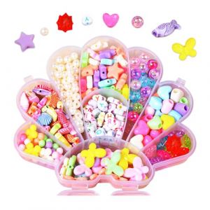 HMCEY 270 Pi&egrave;ces Perles pour Bracelet Enfant,Coffret Perle Creation Bijoux,Perles Color&eacute;es &agrave; Enfiler,Beads for Jewelry Making,Perle pour Colliers Couleur pour Fabrication de Bijoux - Coquillage (EASYFLOW TRADE LTD, neuf)
