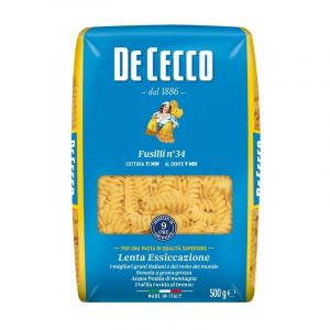 DE CECCO Fusilli N°34 - Pâtes Artisanales Italiennes en Sachet de 500g pour des Repas Savoureux et Authentiques - Qualité Supérieure Garantie par De Ce - Lot De 4 - Vendu Par Lot (Marché Parisien, neuf)