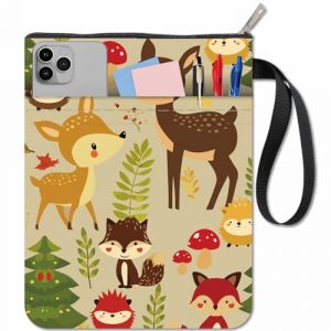 craspire Housse de Protection en Tissu pour Livre Fox avec Fermeture Éclair et Pochette Supplémentaire Rectangulaire Cerf Hérisson Animal Protecteur Pochette Lavable pour Livre de Poche Cahier (CRASPIRE FR, neuf)