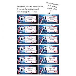 Planche De 12 Etiquettes Adhésives Pour Cahier FOOT A Personnaliser - Taille D'Une Etiquette : 7 cm x 3 cm - Autocollant (Forum France, neuf)