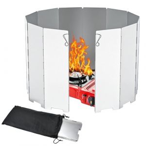 HEKOBAG Pare-Vent Pliable Aluminium, 12 Plaques Aluminium Pliable, Pare Vent Pliable pour R&eacute;chaud de Camping, Pare Vent pour Rechaud Gaz, Pare Vent Portable L&eacute;ger pour Camping, Pique-Nique, Cuisini&egrave;re (LOIZOUPANTELIS, neuf)