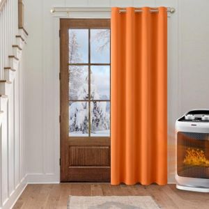 MIULEE Rideaux Occultant Orange 140x245cm 1 Pièce à Oeillets-Rideaux Opaque Doux et Esthétiques Rideau Thermique Isolant Anti Froid Chaleur (MIULEE HOME, neuf)