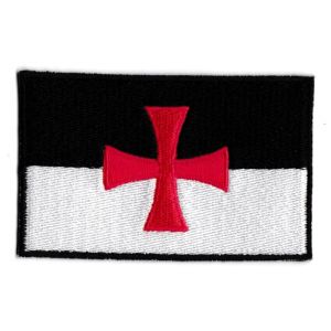 Patche Écusson Templier Drapeau Ordre Des Templiers Patch Brodé Templars Thermocollant (Naga.Hitam, neuf)