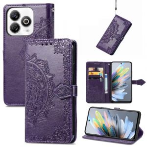 Fertuo Coque pour Blackview Wave 8C, Portefeuille &Eacute;tui Housse en Cuir &agrave; Rabat avec Porte Carte, Chiusura Magnetica [Motif de Mandala] Flip Cover Case Antichoc pour Blackview Wave 8C, Violet (Fertuo Store, neuf)