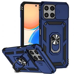XINYEXIN Coque pour Honor X8 avec Cache Cam&eacute;ra et B&eacute;quille, Couvercle Coulissant de la Cam&eacute;ra + Support Annulaire &agrave; 360 Degr&eacute;s Etui Housse Antichoc - Bleu (Xinyexin, neuf)