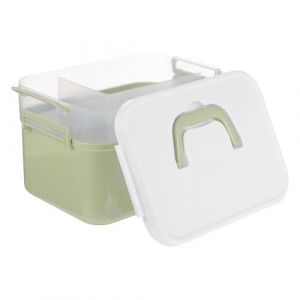 TEHAUX Bo&icirc;te &agrave; Outils de Nail Art Grosse Taille Verte en Plastique PP Bo&icirc;te de Rangement pour Vernis &agrave; Ongles Compartiments Amovibles Poign&eacute;e Ergonomique pour Salon de Manucure et (Breamblue N, neuf)