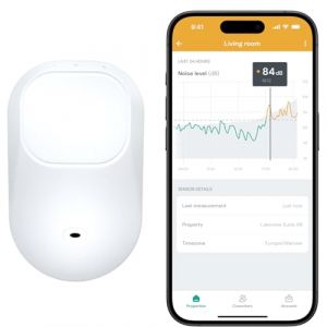 RentEye Surveillance du Bruit pour Locations Courte durée | Indicateur de Niveau sonore | Compteur de Bruit | Application Mobile | sans abonnement | Notifications en Temps réel (RentEye - Surveillance du bruit, neuf)