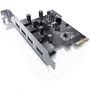 CSL - USB 3.0 Carte contrôleur PCI Express 4 Ports Super Speed - Carte Interface USB 3.0 - Nouveau modèle Nouveau Pilote - HUB USB Interne - Compatible Windows 10 (CSL-Computer, neuf)