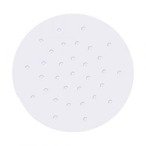 Lot de 100 Papier Sulfurisé pour Air Fryer de 23cm, Perforé Papier Cuisson Air Fryer, Rond, Non Blanchi, Papier Air Fryer pour Four en Micro-ondes, Airfryer Papier Cuisson Blanc (TopHomer, neuf)