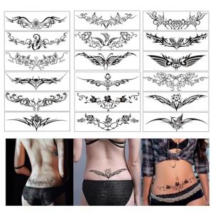 18 Feuilles Tatouages Temporaires Sexy Beaux, Stickers de Tatouages Temporaires Imperméable, Faux Tatouages Plaisir Adulte Créatif, Autocollants de Tatouage Réaliste 3D, Tatouages Ephemere pour Femmes (Kaslaik, neuf)