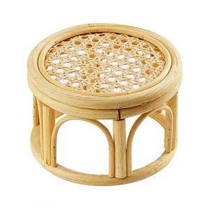 RJSQAQE Support pour plantes en rotin, petit rehausseur rond en osier bohème, support pour pot de fleurs d'intérieur, étagère décorative pour bonsaï, support de pot de fleurs de jardin (RuiJunSi, neuf)