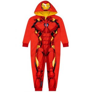 Marvel Grenouillere Enfant Iron Man | Surpyjama Garcon Avengers | Combinaison Enfant | Surpyjama Polaire Enfant | Rouge 10-11 Ans (Character FR, neuf)