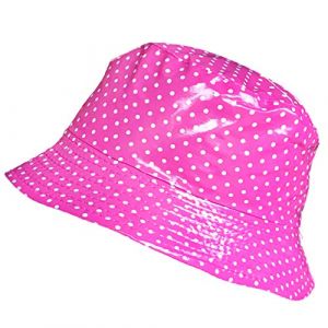 TOUTACOO, Chapeau de Pluie, Bob de Pluie Vinyle Imperm&eacute;able - Couleur Rose Fuschia &agrave; Pois (TOUTACOO, neuf)