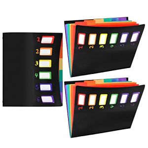 Dokeno 3PCS Dossiers pour Documents, Trieur document, Classeur Documents avec Etiquettes, 6 Compartiments, Pochette de Rangement, Dossiers, Organisateur de Papier de Document pour Bureau, Scolaire (ESSElidija, neuf)
