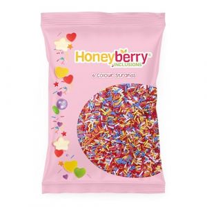 Vermicelles Pâtisserie Naturels et Comestibles 55g – Décorations Colorées pour Gâteaux, Cupcakes, Biscuits, Glaces et Desserts – Sprinkles Sucrés Fabriqués dans l’UE (Vermicelles Multicolorés) (Honeyberry FR, neuf)