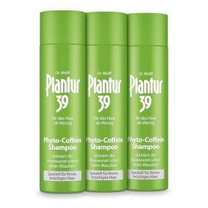 Plantur 39 Shampooing Phyto à la caféine - 3 x 250 ml - Spécial cheveux fins et cassants - Shampooing de soin pour prévenir la chute de cheveux ménopausique (Sibashop, neuf)