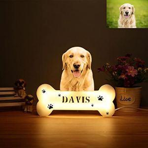 Ozinna Lampes de nuit personnalis&eacute;es en forme de pattes de chien, photo individuelle, lampe pour chien, plaque acrylique, veilleuse, d&eacute;coration, souvenirs comm&eacute;moratifs pour animaux de compagnie pour (Quaeder, neuf)