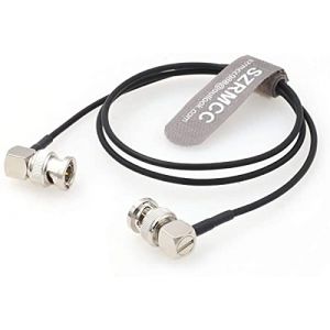 SZRMCC BNC Angle Droit vers BNC Angle Droit M&acirc;le C&acirc;ble 3G HD SDI RG174 75ohm C&acirc;ble Vid&eacute;o Coaxial Flex pour Sony FS5 FX6 Atomos Shogun Inferno SmallHD Moniteur Blackmagic ARRI RED Cam&eacute;ras (2m) (SZRMCC, neuf)