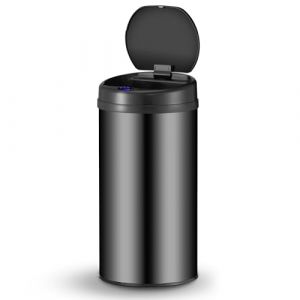 Juskys poubelle automatique avec capteur de 40 L - poubelle électrique, détecteur de mouvement, couvercle automatique, étanche, bague de serrage, cuisine - noir (Juskys Gruppe GmbH, neuf)