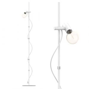 Lampadaire sur Pied Salon, 158CM LED Lampe sur pied, Simulation Lampe tungst&egrave;ne R&eacute;tro Lampe Salon E27 Avec ampoule 230V 8W, Avec interrupteur &agrave; bouton-poussoir Base Robuste, Chambre et Salon Blanc (HELLEN BOUTIQUE FASHION, neuf)