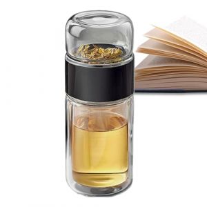 Infusifie Infuseur &agrave; th&eacute;, nouvelle bouteille d'infuseur &agrave; th&eacute; en verre 2025, infuseur &agrave; th&eacute; intelligent 3 en 1, tasse &agrave; th&eacute; isolante &agrave; double couche, bouteille de th&eacute; avec s&eacute;paration du th&eacute; et (mojita, neuf)