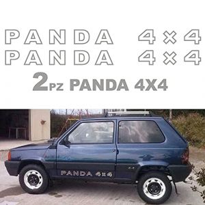 Autocollants Panda 4 x 4 pour tuning avec logo pour Fiat Saisley Toute route (argent) (Pumu Stickers, neuf)