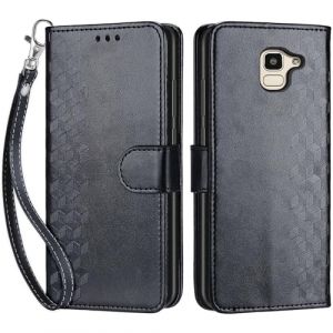 Coque pour Samsung Galaxy J6 2018, Coque Samsung Galaxy On6, Etui Protection Housse Premium Cuir de Portefeuille en Fermeture Magn&eacute;tique Flip Case pour Samsung Galaxy J6 2018 / On6 Coque (Noir) (DIKAS, neuf)